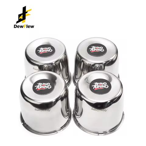 DewFlew 2/4Pcs 108mm/4.25" Hub 93mm/3.66" H Stainless Push-Thru Center Caps Fit 4.25" Trailer/Truck 
