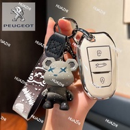 TPU Car Key Case Cover Shell For Peugeot 5008，Peugeot 2008，Peugeot 3008 2008 5008 Keychain Key Prote