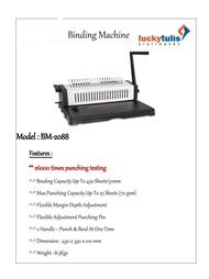 2088C Heavy Duty COMB BINDING MACHINE cutter machine (2 Handle)