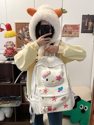 กระเป๋าเป้สะพายหลังผู้หญิง Hello Kitty ลายการ์ตูนน่ารัก สไตล์หวานสุดเก๋ กระเป๋าใส่ของใช้สำหรับนักเรี
