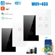 Tuya Smart Life + RF 433MHz Wifi Smart touch light switch - Controlled via App