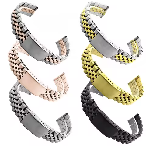 18mm 19mm 20mm 22mm Solid Stainless Steel Jubilee Watch Bands For Datejust Seiko NH35 Sport Wristbel