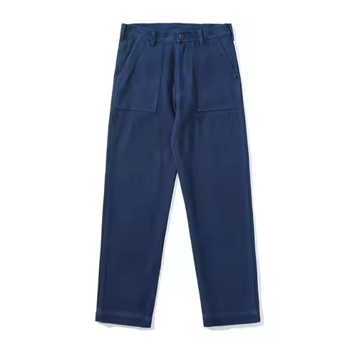 Vintage Amekaji Indigo Fatigue Pants Men Blue Dyed Zipper Multi-pocket OG107 Cargo Pants Spring Autu