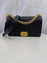 Chanel Boy Bag 黑色荔枝紋手袋