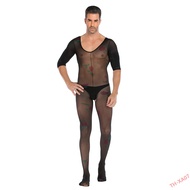 Men's Sexy Underwear Stockings Printed Full Body Open Men's One-Piece Stockings