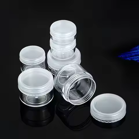 3g/5g/8g/10g/15g/20g Frosted Cap Face Cream Jar Small Empty Cosmetic Refillable Bottles Plastic Eyes