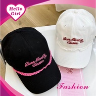 (Hello Girls)MZ82 Elegant Women's Hat/Baseball Cap with Lace and Writing Motif, Korean Style, Import