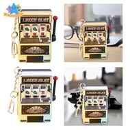 [Edstars] Slot Machine Bank with Rotating Key Chain Novelty Fruit Machine Slot Charm for Kids