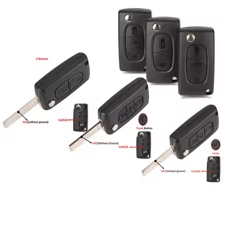 jingyuqin Remote Car Key Case Shell For Peugeot 307 407 308 607 For Citroen C2 C3 C4 C5 C6 C8 XSARA 