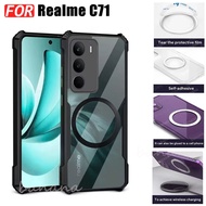 Realme C71 Shockproof Phone Case With Ring Iron Sheet Magnet For Realme C73 C75 C61 C63 C53 C55 C51 