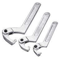 [kwbyle] Chrome Vanadium  Hook Wrench for Nut, Side Adjustable Spanner, Universal C Spanner