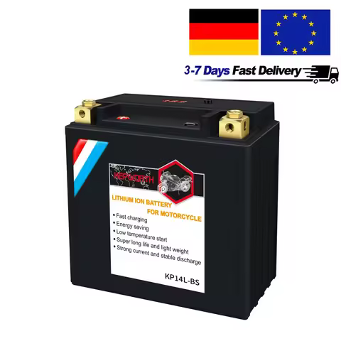 EU Stock 14L-BS 12V Lithium Motorcycle Battery 9Ah 520CCA Powersport Battery Replaces for YTX14L-BS,