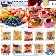 OLINI Cocktail Fork, Disposable Wooden Bamboo Pick, Picnic Party Supplies Cocktail Pick Picnic Weddi