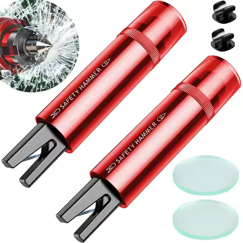 2pc Car Emergency Hammer, 2 in 1 Car Window Breaker Car Escape Tool, Window Breaker & Escape Safety 