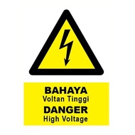 Danger High Voltage Sticker Bahaya Voltan Tinggi Sticker 危险高压贴纸 Sign Sticker DIY Warning Caution Pel
