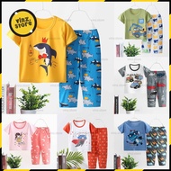 (6m-9years) Kids Baby Nightwear Clothes Pyjamas Set Girl Boy Cotton Short Sleeves Long Pants