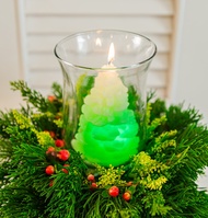 [BST Nến trang trí Noel 2023] Ly nến thơm hình cây thông Noel đổi màu đèn Led LED6361 (Trắng nền xan