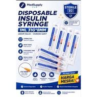 Syringe Insulin 1ml 31G 8mm Individually Packed