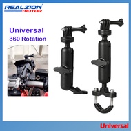 REALZIONMOTOR For Nmax Adv R15 Xmax Aerox Y15 Y16 Motorcycle Bicycle Dash Cam Holder Stand Camera GoPro Mount Accessories 1Pc