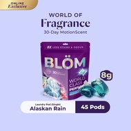 (NEW) BLOM 8X Cleaning Laundry Pods 45 Pods - (Alaskan Rain/Tuscany Breeze)