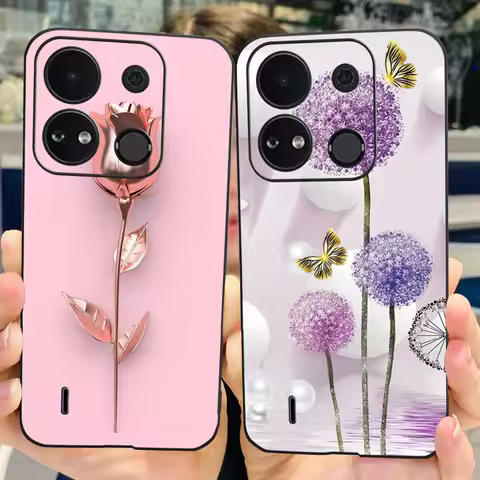 For ITEL A04 Case 2023 New Design Fashion Dandelion Flower Silicone Soft Cover For ITEL S23 S665L Ph
