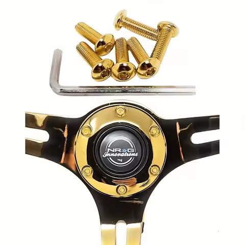 PERFORMANCE LAB GOLD STEERING WHEEL SCREWS FLAT BOTTOM ROUND TOP