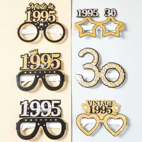 30th 40th 50th 60th 70th Balck Birthday Glasses Photography Props Celebrate Birthday Party Decoratio