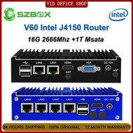 V60 Fanless Intel J4125 Pfsense Soft Router Intel I226 2.5G 4 LAN Mini PC OPNsense Firewall VPN Serv