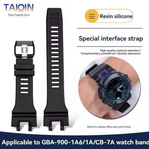 GBA-900 silicone watch strap For G-SHOCK Casio 5641 GBA-900-1/4A/7 Resin Watchband black matte Speci