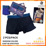 Swiss Polo 2pcs Men's Underwear Soft Cotton Comfortable Boxer Spender Lelaki Seluar Dalam Segi Empat