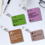 GANTUNGAN Clairo Keychain Spotify Lyrics | Spotify Clairo UV Printed Lyrics Keychain 2 Sides on 3 mm