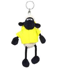 【空運】德國NICI正版布娃娃玩偶  安全反光材雨衣肖恩笑笑羊布偶吊飾鑰匙圈 黃色 日本國內販賣正規品