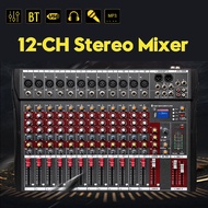 12 Channel Professional Powered Mixer power mixing Amplifier Karaoke Audio Digital Microphone Digital Console Sound 15W USB