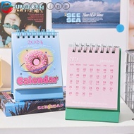 JESTINE 2024 Calendar, Daily Schedule Agenda Organizer Desktop Calendar, Cartoon Yearly Agenda Standing Flip Calendar Schedule Planner Mini Desk Calendar Student Stationery