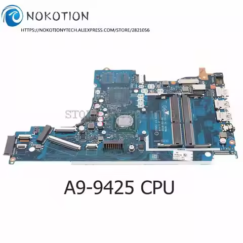 NOKOTION For HP 15-DB 15T-DB Laptop Motherboard A9-9425 AM9425 CPU DDR4 EPV51 LA-G078P L20477-601 L2