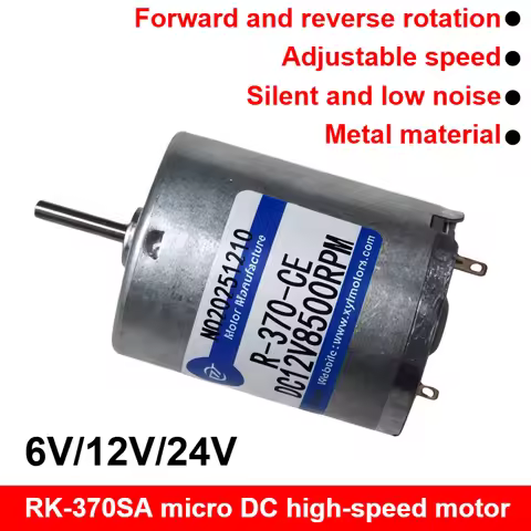 1pc RK-370 DC Deceleration Motor High Power High Speed DC Motor 6V 12V 24V 6000RPM 8500RPM Speed Adj