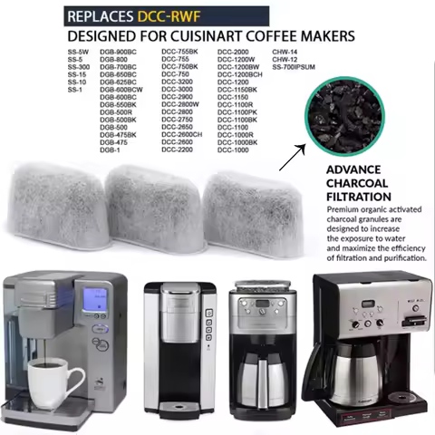 3/6/12-Pack for Cuisinart Compatible Replacement Charcoal Water Filters for Coffee Makers - Fits all