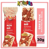 Noshers Dan D Pak Granola Nutri Bar Almonds 30g Weight Loss Oats Bar Lower Cholesterol