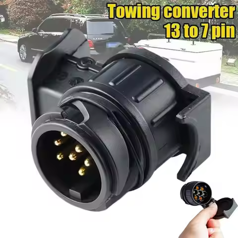 13 To 7 Pin Plug Adapter Trailer Connector 12V Towbar Towing Waterproof Plugs Socket Adapter Protect