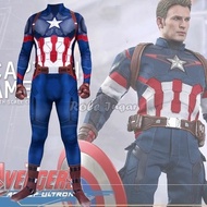 Captain America Jumpsuit Cosplay Costume Superhero Adult Kids Halloween Carnival Party Show Bodysuit