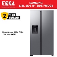 SAMSUNG RS70H65K3TSS 635L SIDE-BY-SIDE FRIDGE | Non-plumbing Ice & Water Dispenser | 3 Ticks