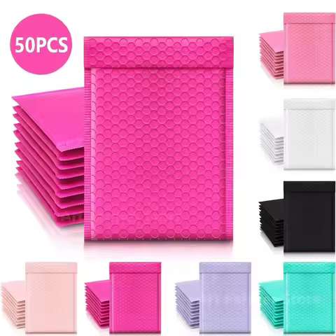 50Pcs Delivery Package Packaging Pink Small Business Supplies Envelopes Shipping Packages Bubble Env