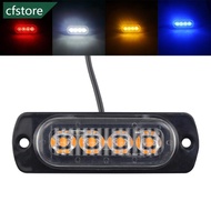 CFSTORE 1Pc 12V 24V 4Leds Car Warning Light Grill Breakdown Light Car Truck Trailer Beacon Lamp LED Amber Side Light Warning Lamp For Cars B3D2