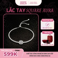 [High Quality S925 Silver] GEMINE Square Aura Women's Bracelet - Luxurious, Sophisticated Full Stone