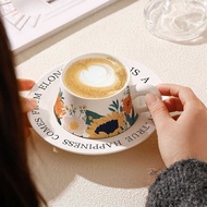 Gorgeous Flower Souvenir Water Cup Gift Box High-value Tea Coffee Cup Saucer Set Birthday Gift After