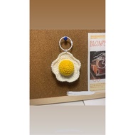 MINI SCHOOL KEYCHAIN, HANDMADE KEYCHAIN, EGG KEYCHAIN, FRIED EGGS