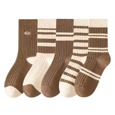 Sports Fuzzy Athletic Women mid-calf Sock Autumn Winter Sports Fuzzy Bestseller Coffee-colored Women