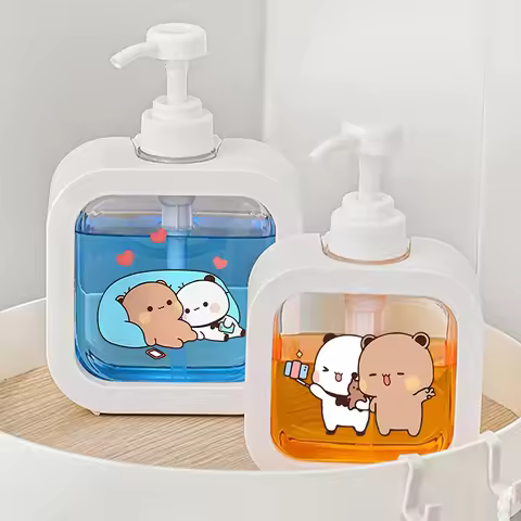 1PCS Yier Bear Panda Soap Dispenser Liquid Lotion Hand Pump Soap Dispenser Refillable Shampoo Bottle