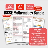 [NEW] Cambridge IGCSE MATHEMATICS 0580 A* Softcopy Study Bundle (Notes, Topical Questions, Past Pape