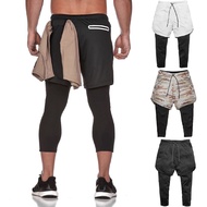 Men's Running Shorts 2 in 1 Men's Football Sports Shorts Running Training Pants Quick Dry Gym Shorts